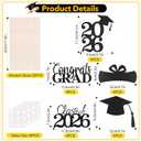 3 x Graduation Decorations 2026, 20 PCS Sparkling Black Double-Sided Centerpiece Sticks for Tables, Class of 2026 Table Toppers and Party Supplies