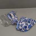 Herseas Women's High Waisted Bikini Sets Deep V Neck Cutout Swimsuits Supportive 2 Piece Slimming Bathing Suit Fashionable Cruise Outfits Greek Key Trim Blue Floral, Size Medium