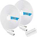 2 Pack 20FT DC Power Extension Cable 5.5mm x 2.1mm12v DC Extension Cord Power Adapter for CCTV Security Camera Surveillance IP Camera,LED Strip,24v 12 Volt Male to Female Plug Flat Cable (20FT)