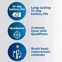 Philips Sonicare ProtectiveClean 5300 Rechargeable Electric Toothbrush, with Pressure Sensor, 3 Cleaning Modes, SmarTimer and QuadPacer, with 2 Bonus Brush Heads, Travel Case, Black, Model HX6423/34