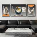 Extra Large Framed Modern Luxury Large Wall Art for Living Room, Set of 3 Piece Bright Style Abstract Paintings Artwork for Walls, Big Size Art Prints Pictures for Hallway Dining Room Office Wall Decor, 30" H x 80" W