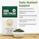 Sun Chlorella Sun Pet Treats Green Superfood Cat & Dog Supplement - Chlorophyll Eleuthero & Lecithin, Minerals, Antioxidants & Vitamins for Dogs & Cats - Immune Defense, Skin & Gut Health - 120 Bites