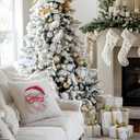 2 x Pink Christmas Pillow Covers 18 * 18,Cute Santa Pillow Covers,Funny Pillows Covers,Cute Christmas Decor,Pink Christmas Decor, Christmas Decorations for Living Room Bedroom DecorSanta Claus Decor (Color 04)