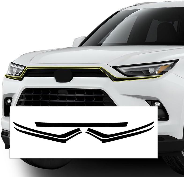 BOGAR TECH DESIGNS for Toyota Grand Highlander 2024-2026 Front Chrome Delete Precut Vinyl Overlay Kit, Gloss Black Blackout Trim