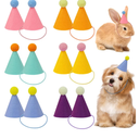 6 pcs Mini Party Hats for Stuffed Animals, Birthday Party Cone Hats Dolls Dog Cat Rabbit Puppies Assorted Animal Birthday Decorations