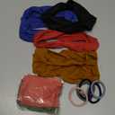 GiLi 6 Pack Wide Headbands for Women Non Slip Soft Elastic Hair Bands Yoga Running Sports Workout Gym Head Wraps, Knotted Cotton Cloth African Turbans Bandana (with 6 Pcs Hair Ties) (6 Color (Black+Brown+Red+Green+Blue+Pink))