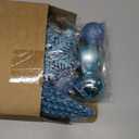 Soulchen 72 Pcs Christmas Tree Decorations Set, Blue Hanging Icicles Ornaments Shatterproof Christmas Balls Glitter Snowflakes Ornament Poinsettia Flowers for Xmas Tree Party Decor