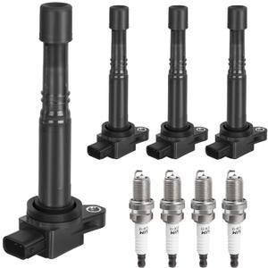Ignition Coil Pack Spark Plugs fit for L4 2.0 2.4 Honda CRV, Honda Accord, Civic, Element, Acura RSX, Acura CSX 2002 2003 2004 2005 2006 2007 2008 2009 2010 2011, UF-311 UF-583