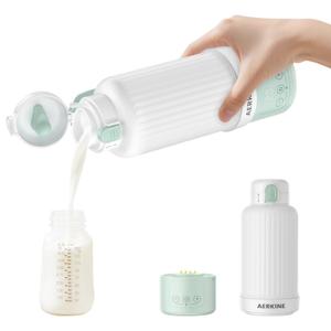 Portable Milk Warmer for Travel - The Portable Bottle Warmer On The Go with 16.9 Ounces Large Capacity and 10000mAh Long Battery Life, Meet All Your Baby Travel Essentials Needs(Green)