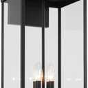 Goosebrite Outdoor Lantern, 21 Inch Exterior Waterproof Wall Sconce Light Fixture, Black Front Porch Light with Clear Glass, Modern Outside Lamp for Patio Doorway