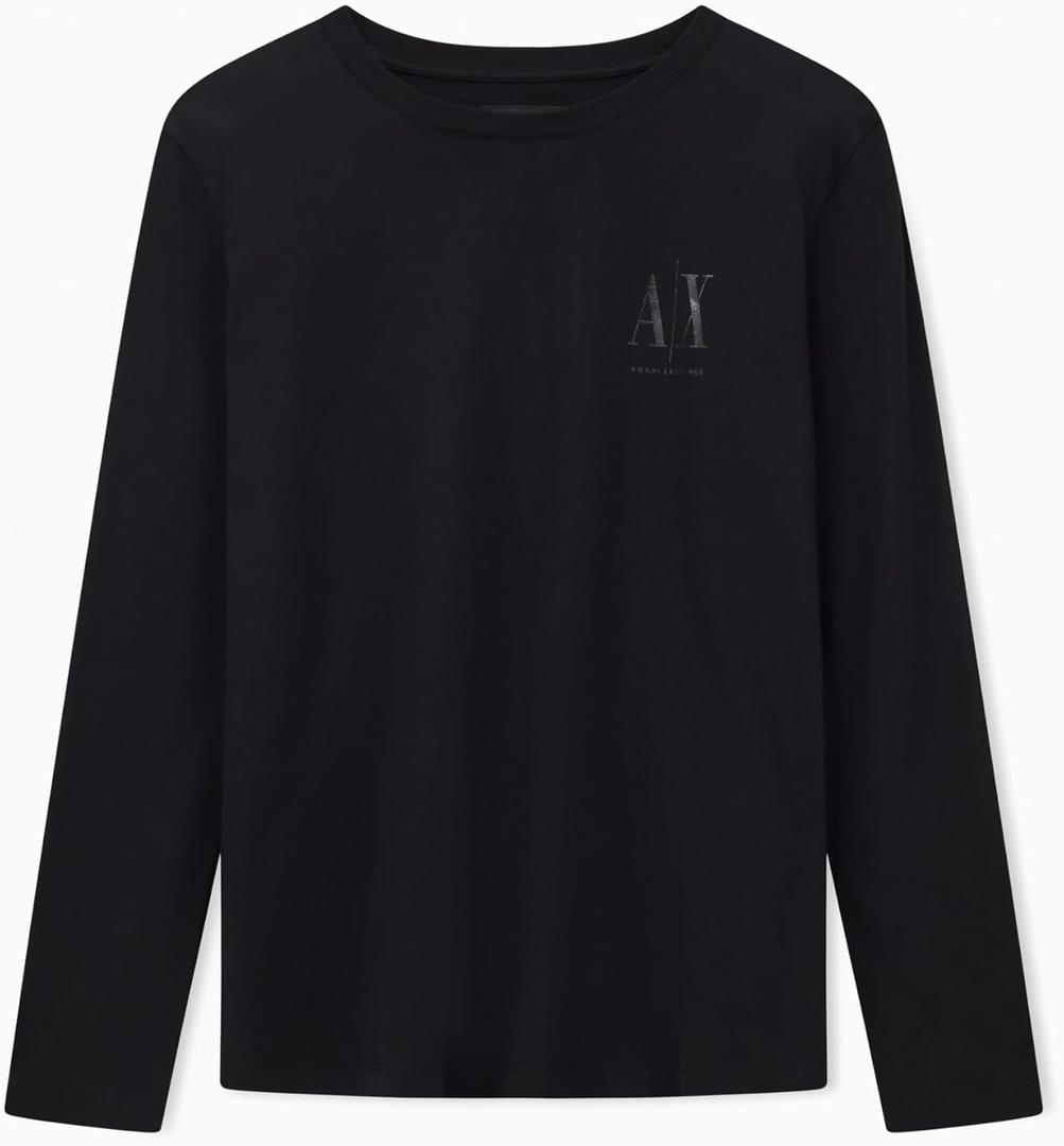 Armani Exchange Women's Icon Logo Long Sleeve Tee (Black)