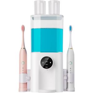 J.C&T Automatic Mouthwash Dispenser, 21.98 Fl Oz (650ML) Touchless Electric Wall-Mounted & Countertop, Rechargeable Mouth Wash Dispensers for Bathroom with Magnetic Cups for Kids & Adults, White