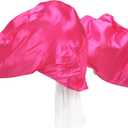 Wuchieal 74" x 55" Large soft semicircle Worship Flags, satin semicircle Banner Praise Flag with Scalable Rods 1 pair (Dark pink)