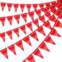 Glenmal 5 Pack Western Cowboy Party Decorations Bandana Pennant Banner Black Red Country Rodeo Pennant Flags for Adults Birthday Wild West Cholo Party Decor, 7.4 x 10.8 Inch(Red)