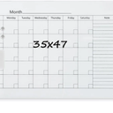 Magnetic Whiteboard Calendar, 4' x 3' Glass Wall Calendar Dry Erase Board Monthly Planner for Home, School, Office, Frameless, with Markers, Marker Tray, Eraser, Magnets