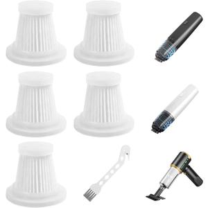 [5-Pack] HEPA Replacement Filters Compatible with JIXINMIYUE HX-606 & A9life SY01-Q8 Handheld/Car Vacuum  Washable & Reusable, Easy Install (Standard)