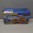 Large Crane Truck Toy with Extendable Crane Arm, Lights & Siren Sounds, Assemble & DIY Truck Engineering Vehicle Toy for Boys Girls Christmas Birthday Gifts Kids Toys for 3 4 5 6 7 8 Years Old