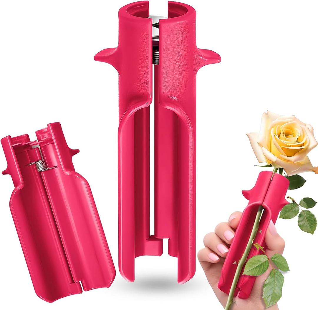 2 Pcs Rose Thorn Remover Stripper Tool,Flower Stem Cleaner Cutter,Efficient Safe for Home Flower/Shop Gardening Floral Arrangement,DIY and Gardening Work(Rose Red)