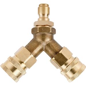 Homend Pressure Washer Tee, Splitter Coupler, Quick Connect Two Gun to One Power Washer, 3/8 Inch Fitting