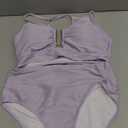 Herseas Women's Ribbed Bikini Set Spaghetti Strap U Wire V Neck 2 Piece Popular Swimsuits High Rise 2026 Summer Beach Fashion Outfits Slimming Bathing Suit Light Purple Large