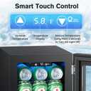 Electactic 24 Cans Mini Fridge, 0.6 cu ft Beverage Refrigerator Cooler with Digital Temperature Control, Compact Drink Dispenser for Soda Beer, for Home Office Dorm, Black