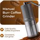 M1 Manual Coffee Grinder 7 Star Stainless Steel Conical Burr, 60 Clicks External Adjustment, 30g Capacity : Portable Burr Grinder for Espresso, French Press, Turkish, Cold Brew