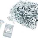 100 Sets 4.2x16mm U Clip Screw Assortment Car Clips Fasteners with Screws for Bumper Dash Door Panel Interior Silver Tone Durable Material