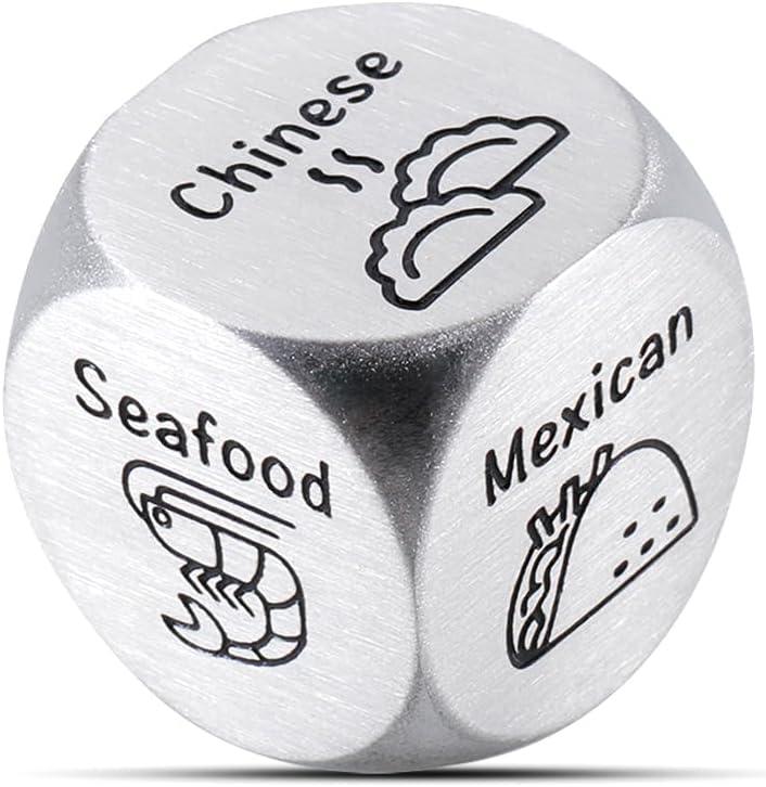 Valentines Day Gifts for Him Her, Anniversary Steel Gifts Date Night Dice Gift for Boyfriend Girlfriend Wife Husband Couple Women Men Food Dice Decider Sweetest Day Birthday Wedding Christmas