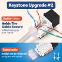 Everest 45 Angled RJ45 Cat6 Keystone Jacks 50-Pack in Black - Slim Profile Female RJ45 Connectors - Cat 6 Keystone Jack - Compatible with 45 Angled Speed Termination Tool - 45Term (B0BL3GS7ZY)