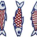 3'' Sardines Fish Summer Embroidered Iron-On Patches