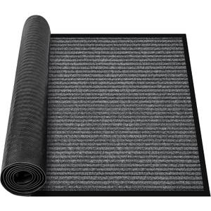 MYFAMIREA Commercial Floor Mat 3' x 6' Extra Large Front Door Industrial Rug Heavy Duty Brush Step Entrance Mat Weather Utility Rug with Non Slip Rubber Backing Low Profile for Entryway, Charcoal Grey