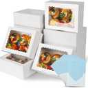 12pcs Mini Window Cookie Boxes, 8x6x3 Inches, Yellow, Collapsible, Food Grade Paper, 2.25L Capacity, Perfect for Cookies, Cake, Pastries, Muffins, Donuts, Cupcakes, Bread, Take-Out