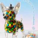 Chihuahua Candy Jar, Cute Airtight Dog Snack Container for Cookies, Candy, Coffee Pods, Pet Treat Jar, Cookie Jar with Lid, Large Animal Shaped Food Storage Kitchen Canister, Pet Lovers Gift