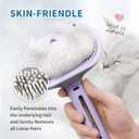 Dog Brush for Shedding, 3 in 1 Self Cleaning Steam Dog Brush - Anti-Static,Cat Steam Brush Removal Comb with Release Button, Grooming Tool for Long and Short Hair Pets, Purple