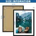Hongkee 22x28 Frame Set of 2, Rustic Black Wood Style - Display 18x24 Picture Frame with Mat or 22 x 28 Poster Frame without Mat, Wall Mounting Horizontal and Vertical