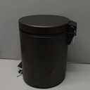 iDesign 44211EU Metal Step Trash Can with Lid, 5 Liter Waste Basket Bin with Insert for Bathroom, Kitchen, Office, 8" x 8" x 11", Bronze