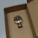 PATIKIL 1/4-27 Lamp Finial Cap for Lampshade Harp Top, Cap Nut Screw Cap Knob Clear Pumpkin Ball Shaped Crystal Lamp Shade Decoration for Table Floor Lamp, Gold Tone (29mm)