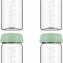 Breastmilk Storage Bottles Collection Bottles, 6oz Wide-Neck Breast Milk Container Compatible for Spectra S1 S2 SG Motif Luna Breast Pumps, Fit for Momcozy Breast Milk Cooler & Fridge, 4 Packs