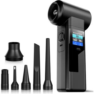 Instant Dust Removal  Electric Air Duster 130000 RPM, 40 mm Motor, 8000 mAh Battery & 30 W Fast Charge, TFT Screen, 300-Speed Control, Rechargeable Compressed Air Blower for PC & Electronics