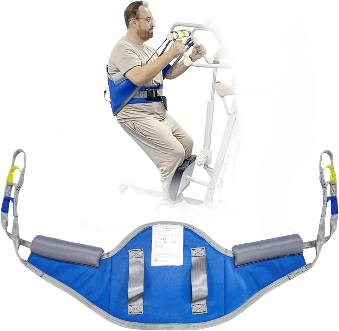 Sit to Stand Patient Lift Sling with Pad,Stand Assist Sling for Patient Transfer,Soft Back Support SWF 500lb(Large)