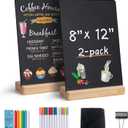 SELEAD Small Chalkboard Words Sign - 2 Pack 8x12 Inch Tabletop Decorative Chalk Board with Wooden Stand, Double-Sided Erasable Message Menu Board for Food, Store, Business, Wedding