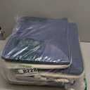 Cube Storage Baskets, 6 Pack 11x11 inch with Cotton Handles for Closet, Shelves, Clothes, Towel (White/Navy Blue)