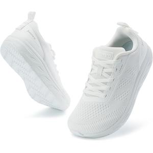 Joomra White Wide Toe Box Tennis Shoes for Women Female Size 8 8w Gym Walking Exercise Fitness Cozy Fashion Width Sneakers Zapatos de Mujer 39