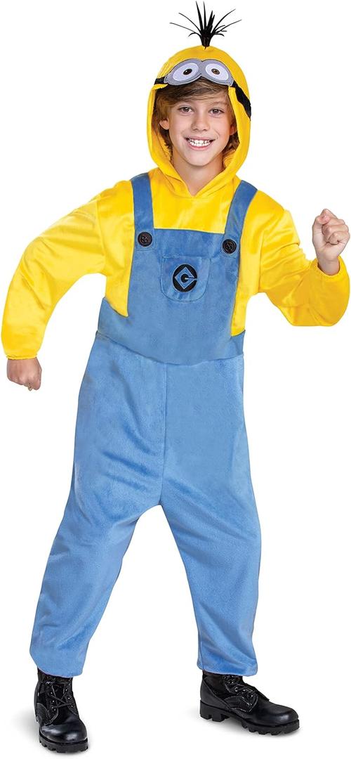 Kevin Minion Costume for Kids, Official Minions Rise of Gru Outfit and Headpiece, Large (10-12)