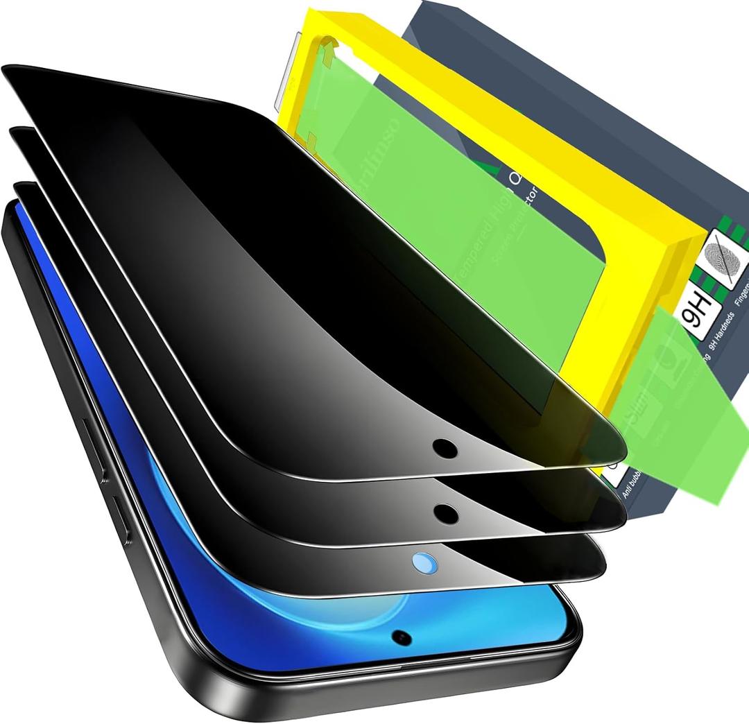 Ferilinso [Auto Dust Install] 3 Pack Privacy Screen Protector for Google Pixel 10, Tempered Glass Phone Case Friendly Accessories, Protector de Pantalla for Google Pixel 10