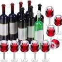 IMIKEYA 18Pcs Miniature Wine Glasses and Bottles: 1:12 Scale Accessories Dollhouse Miniature Bar Mini Red Wine Bottles and Drink Cups for Crafts Decoration