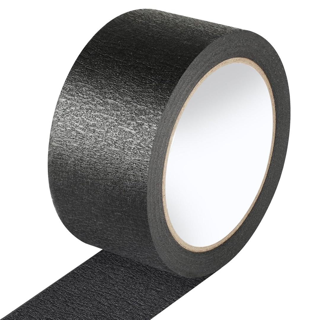 Black Painters Tape - 2 Inch Wide Black Masking Tape - Multi-Surface, Smart Adhesion, Indoor & Outdoor - Paint Tape for Artist, DIY, Labeling, Car, General Purpose - 90FT Total (2" x 30yds)