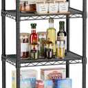 6 Tier Adjustable Storage Shelves Narrow Mesh Gaps Metal Utility Shelf Wire Shelving Unit Organizer Rack for Home Kitchen Office Bathroom Pantry Room10 D x 16" W x 60" H Black