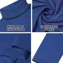 Men's Turtleneck Casual Basic High Neck Long Sleeve T Shirts Half Neck Lightweight Pullover Sweater (Blue, M)
