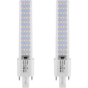 GX23 Base LED Bulbs 13W CFL Equivalent,2-Pin PL Horizontal LED Light,3 Color Selectable Warm White/Nature White/Cool White/ 360° Beam,100–277V Plug-and-Play,CFL Replacement,2 Pack. (GX23)